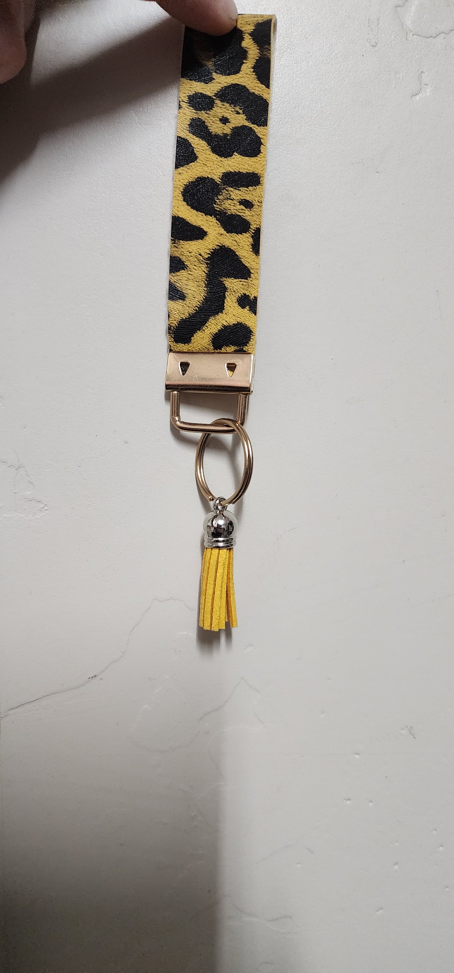 Faux leather keychain